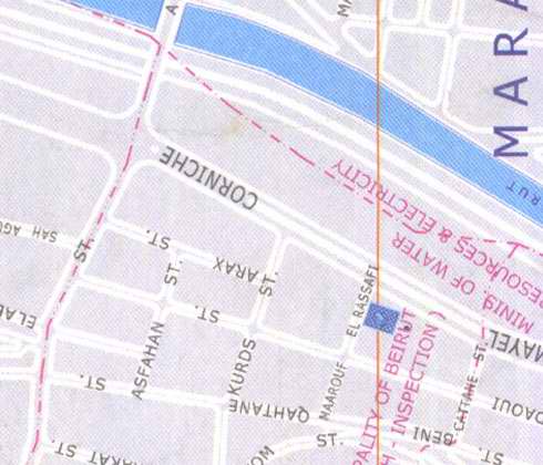 Maps of Beirut Location and address: corniche, asfahan street, electricity, arax street, el rassafi