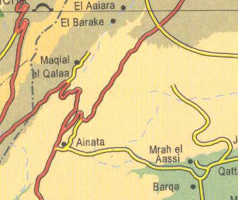 Maps of Lebanon, Location and address, el  barake, ainata, barqa, mrah el aassi