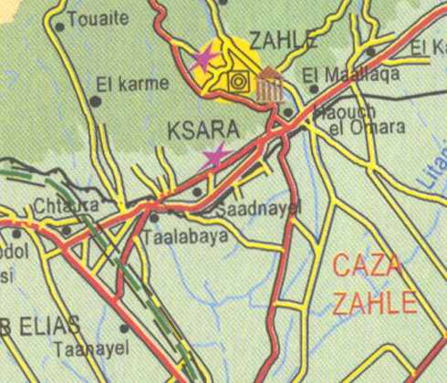 Maps of Lebanon, Location and address, zahle, ksara, el karme, saadnayel, taalabaya, taanayel, el maallaqa