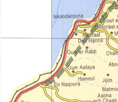 Maps of Lebanon, Location and address, iskandarouna, hamoul, en naqoura, oum aafaya