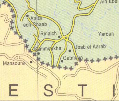 Maps of Lebanon, Location and address, aaita ech chaab, rmaich, yaroun, mansoura, sammoukha, jbab el aarab